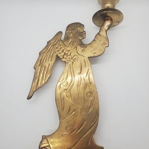 Vintage Brass Angel Candle Holder